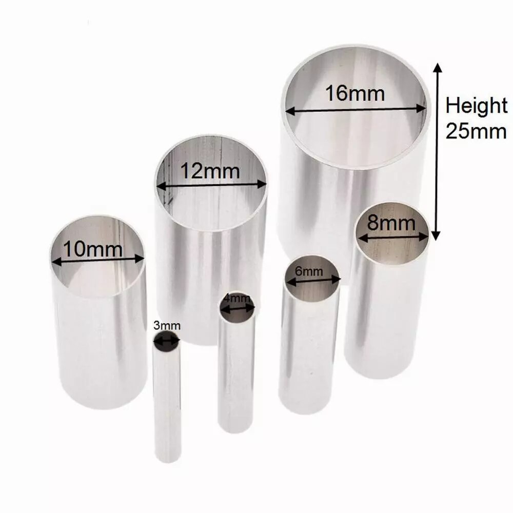 Cortador de arcilla de forma redonda, cortadores circulares de forma indentación, herramientas de punteo de cerámica, 7 piezas