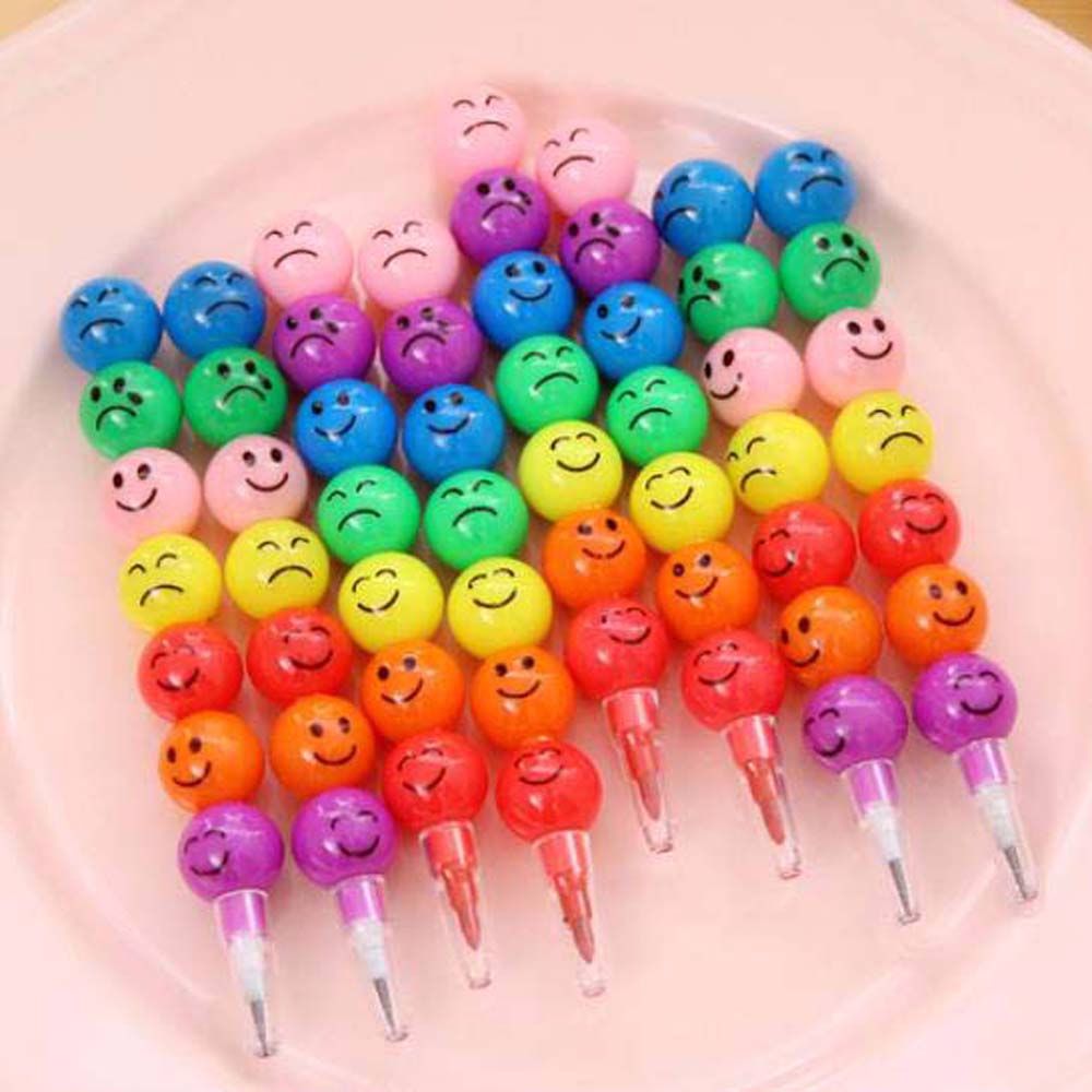 Crayons Art Supplies for Kids Pastel Pen Drawing Set Stationery Smiley Face Crayons Kawaii School Supplies Drawing