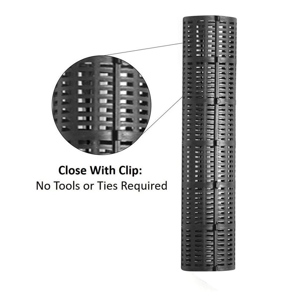 Dispositivo de protección inteligente para plantas y árboles, Protector de maletero de árbol escalable negro, Material de polipropileno resistente a los rayos UV, 50cm, 3/6 piezas