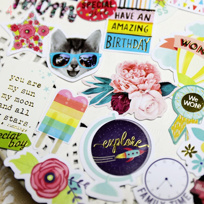 97pcs Make A Wish Paper Cardstock Die Cut Stickers for DIY Scrapbooking/photo album Decoration Card Making Crafts