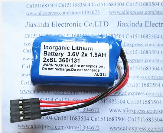 3.6V 2x1.9ah 2xSL360/131 360/131 SL360 lithium battery SL360/131 batterise Tsx17 battery Take the plug