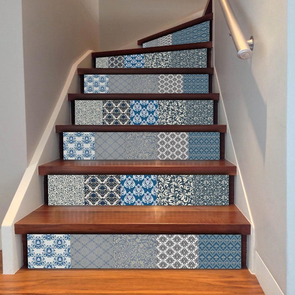 DIY Schritte Aufkleber entfernbar Treppe Aufkleber Heimat Dekor Keramik Fliesen Muster Landschaft Heimat Dekoration 18*100cm