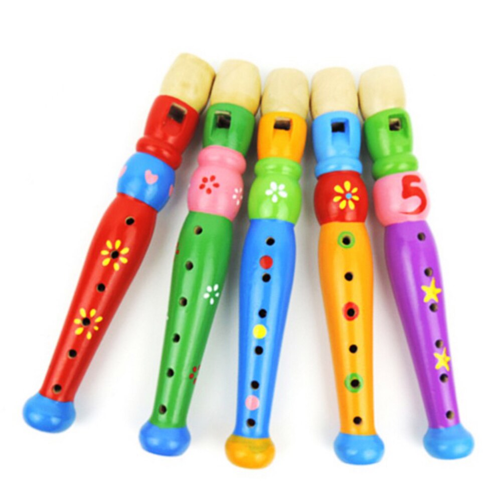 Colorful Wooden Clarinet Piccolo Children Musical Instrument Educational Toy