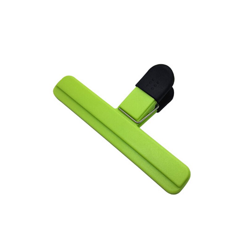 bag clip Snack bag sealing clip fresh moisture-proof food bag clip portable package resealer food clip: Large green