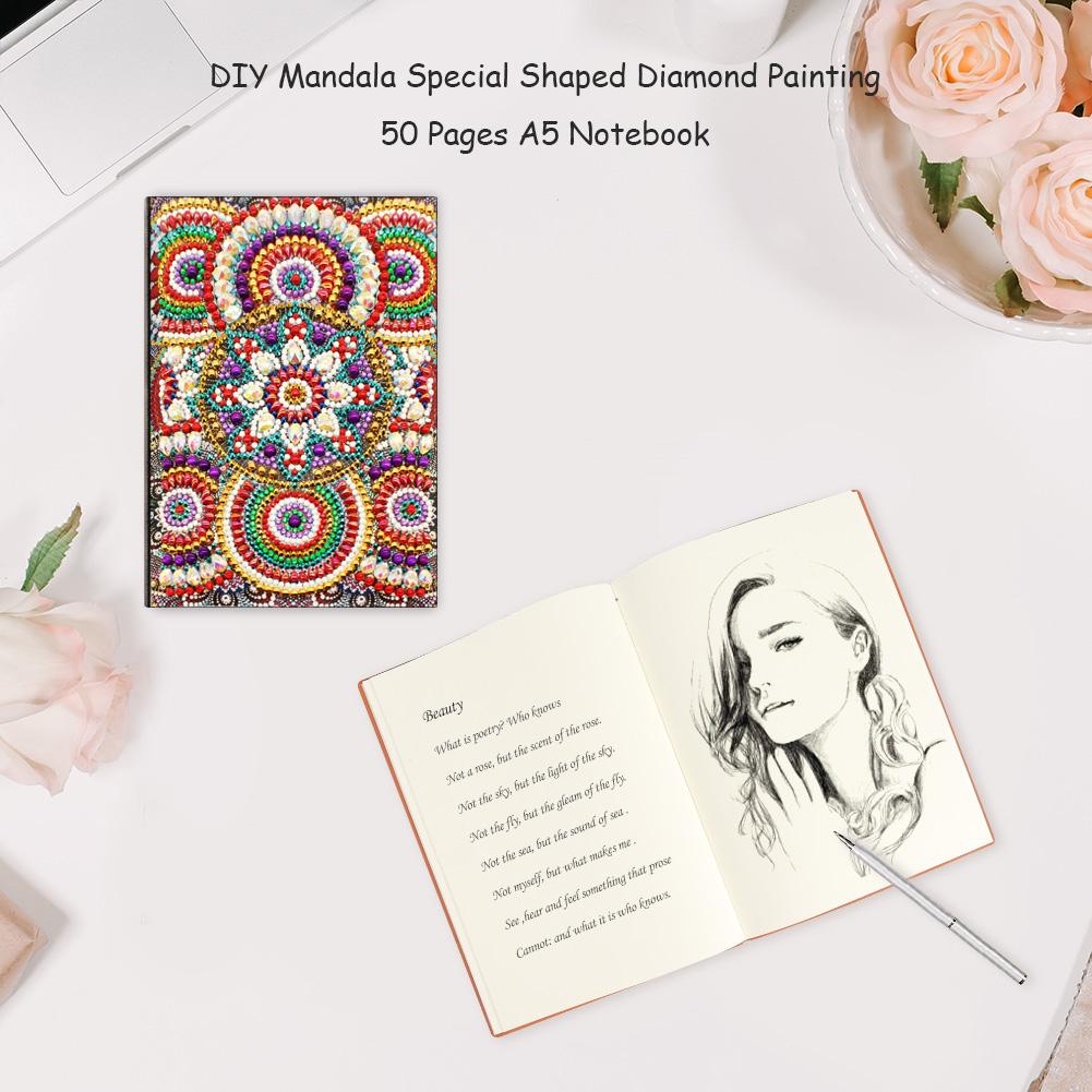 100 Pages DIY Special Shaped Diamond Painting Notebook Diary Book Sketchbook Embroidery Diamond Cross Stitch Craft