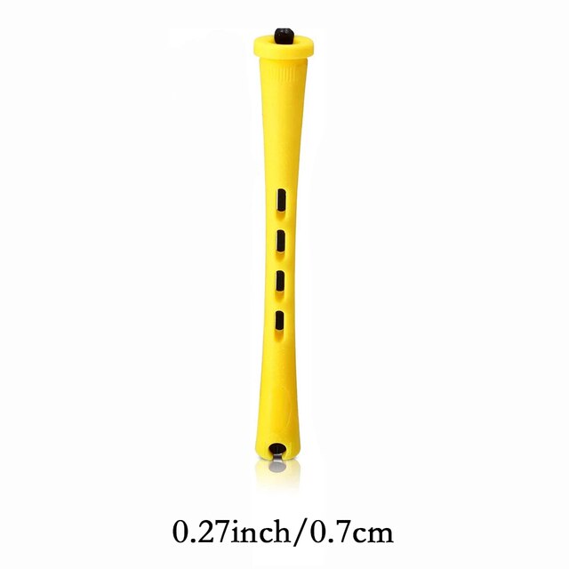 12 sztuk/zestaw trwała ondulacja pręty wałki robić włosów z włosami zimne fale pręty lokówka robić włosów fala dla kobiet robić noszenia jako długie lub krótkie włosy produkty fryzjerskie: żółty