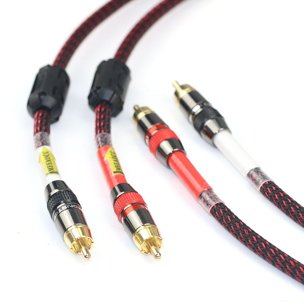 Limited time offer 5N OFC audio cable 2RCA to 2RCA Red and white Lotus plug signal coaxial line AV CD power amplifier cable