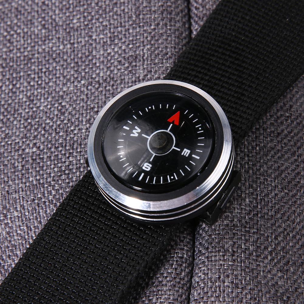 MIni correa de Reloj portátil con botón, brújula Simple para pulsera de Paracord, accesorios para exteriores, senderismo, Camping,