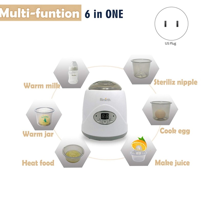 Bimirth Electric Portable Baby Bottle Warmer and Baby Food Heater with LED-Display and Accurate Temperature