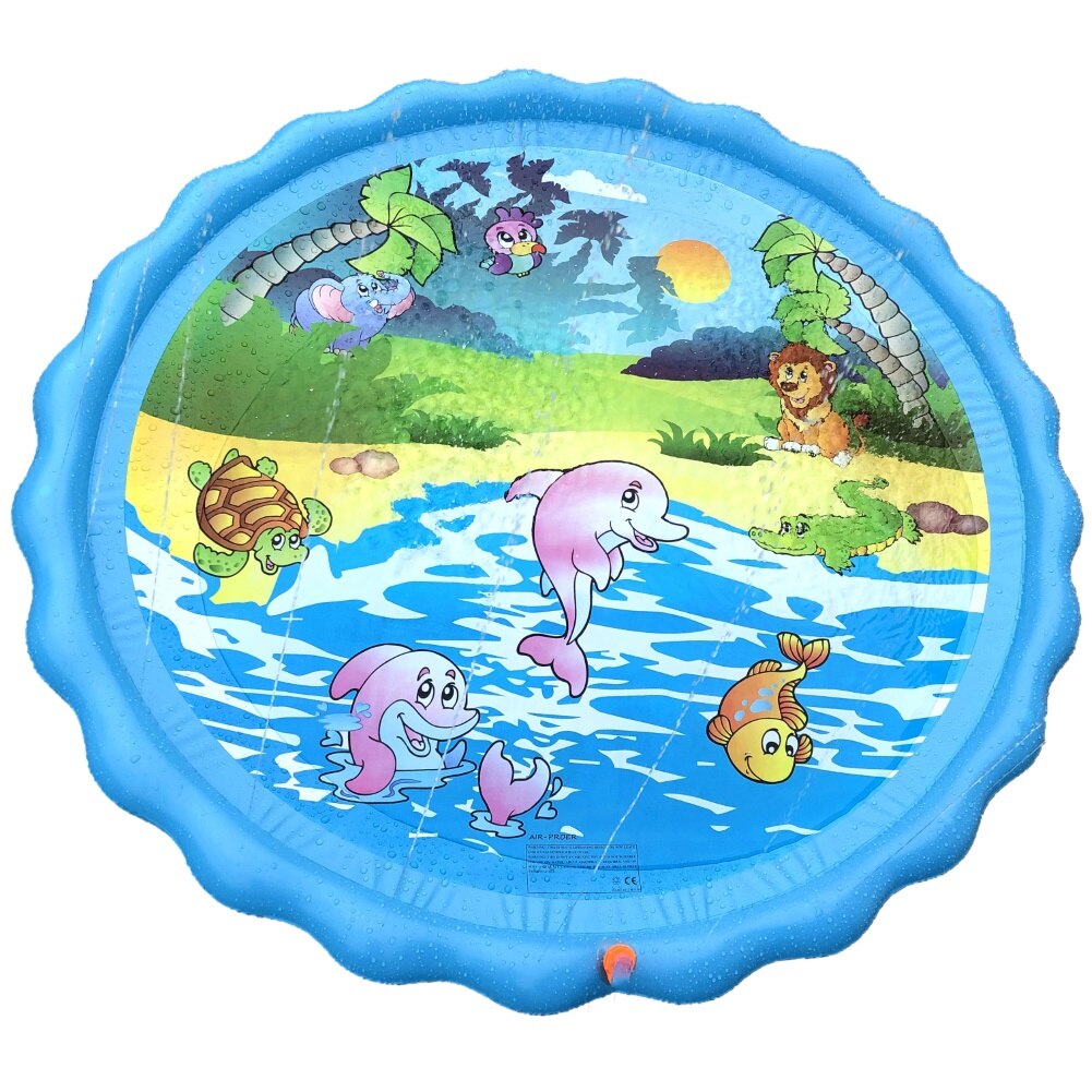 100 Cm Outdoor Gazon Strand Zee Dier Opblaasbare Waternevel Kids Sprinkler Spelen Pad Mat Water Games Strand Mat Kussen speelgoed