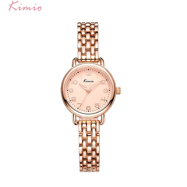 KIMIO Women Bracelet Watches Luxury Fine Stainless Steel Ladies Watch Rose Gold Color Dress Wristwatch With Box: 5383
