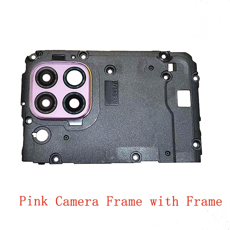 Vetro dell&#39;obiettivo della fotocamera posteriore posteriore con supporto per cornice castone per pezzi di ricambio di riparazione di ricambio Huawei P40 Lite: Pink Frame Frame