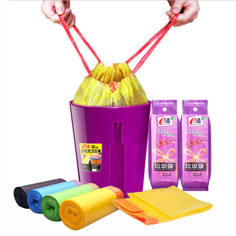 Bolsa de basura de cierre automático, gruesa, bolsa de plástico desechable, bolsa de limpieza de basura de cocina para el hogar, bolsa de almacenamiento