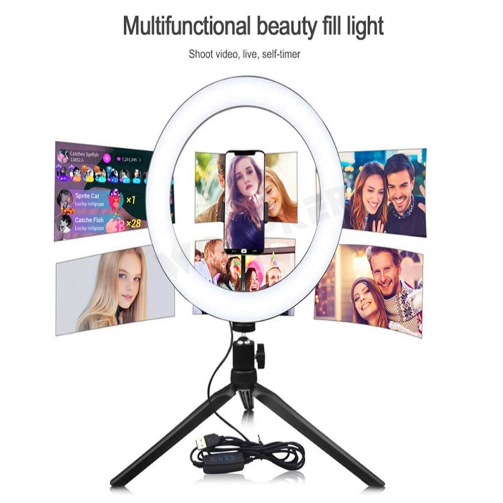 Telefoon Led Light Ring Selfie Ring Lamp Fotografie Video Live Studio Vulling Light Photo Voor Smartphone