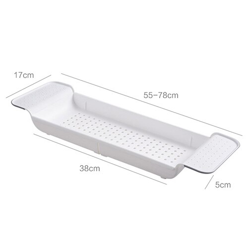 Hause Wesentliche Kunststoff Badewanne Caddie Wanne Fach Wein Glas Halfter Küche Zubehör Einstellbare Schlecht Veranstalter Tabletts: Weiß