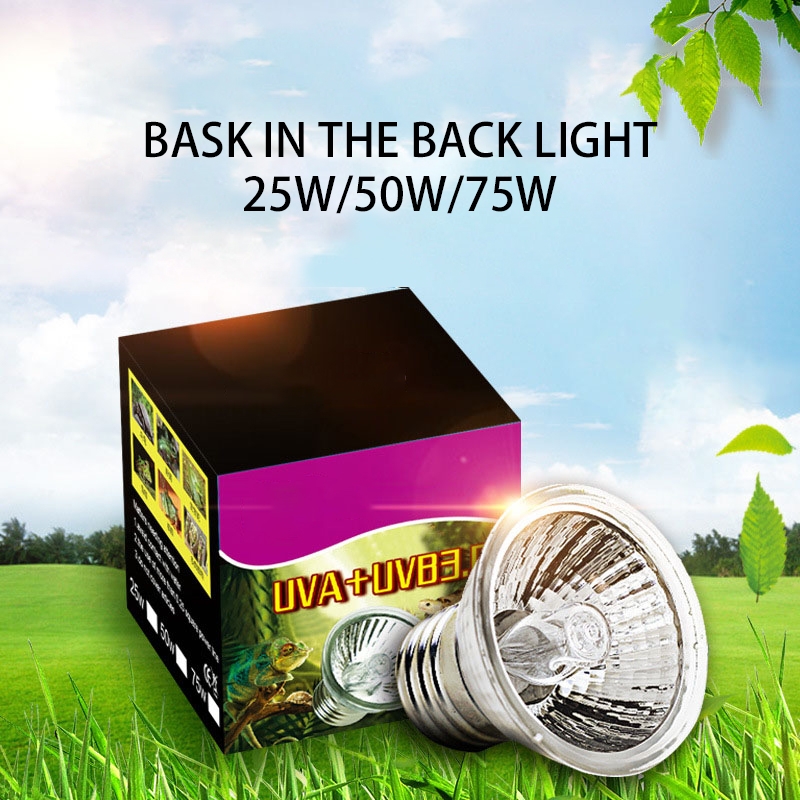 UVA UVB Reptile Heat Lamp Basking Bulb, E27 25/50/75 Watt Full Spectrum Sun Light Lamp Heating Lamp for Lizard, Turtle
