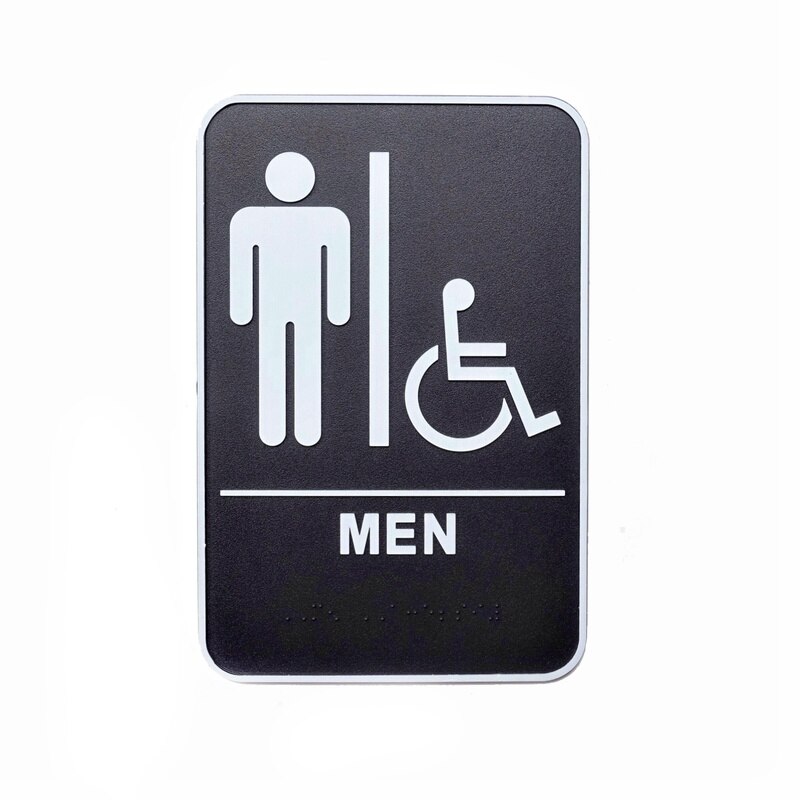 6" X 9" Restroom Signs Door Plate Toilet Sign WC Bathroom Wall Sticker ABS Plastic,Braille for The Blind 152mm X 229mm