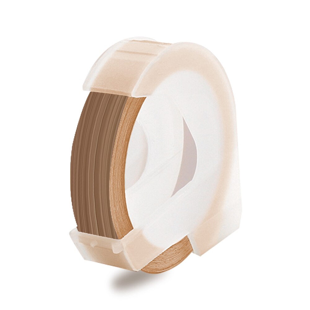 1 roll 9MM Compatible for Dymo 3D Plastic Embossing Tapes for DYMO 1011 1610 12965 MOTEX E101 Label Makers: White on Wood