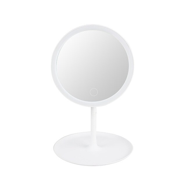 Led Vanity Touch Screen Makeup Mirror Vanity Lights 180 Degree Rotation Table Countertop Cosmetics Bathroom Mirror: C Makeup Mirror