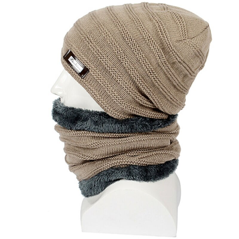 Ensemble pour hommes chapeau écharpe | , ensemble bonnet, Baggy, casquette de Ski en laine chaude et polaire, chapeau et écharpe, ensemble pour chef de cuisine