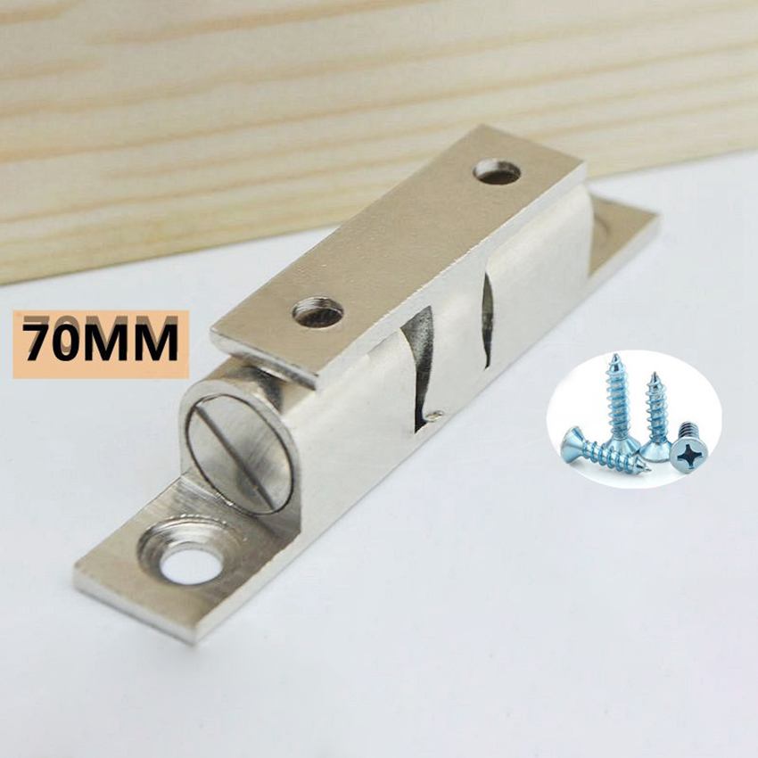 70mm Length Pure Copper Double Spring Steel Ball Catch Latch for Furniture Cupboard Cabinet Door Adjustable Closet Tension Latch