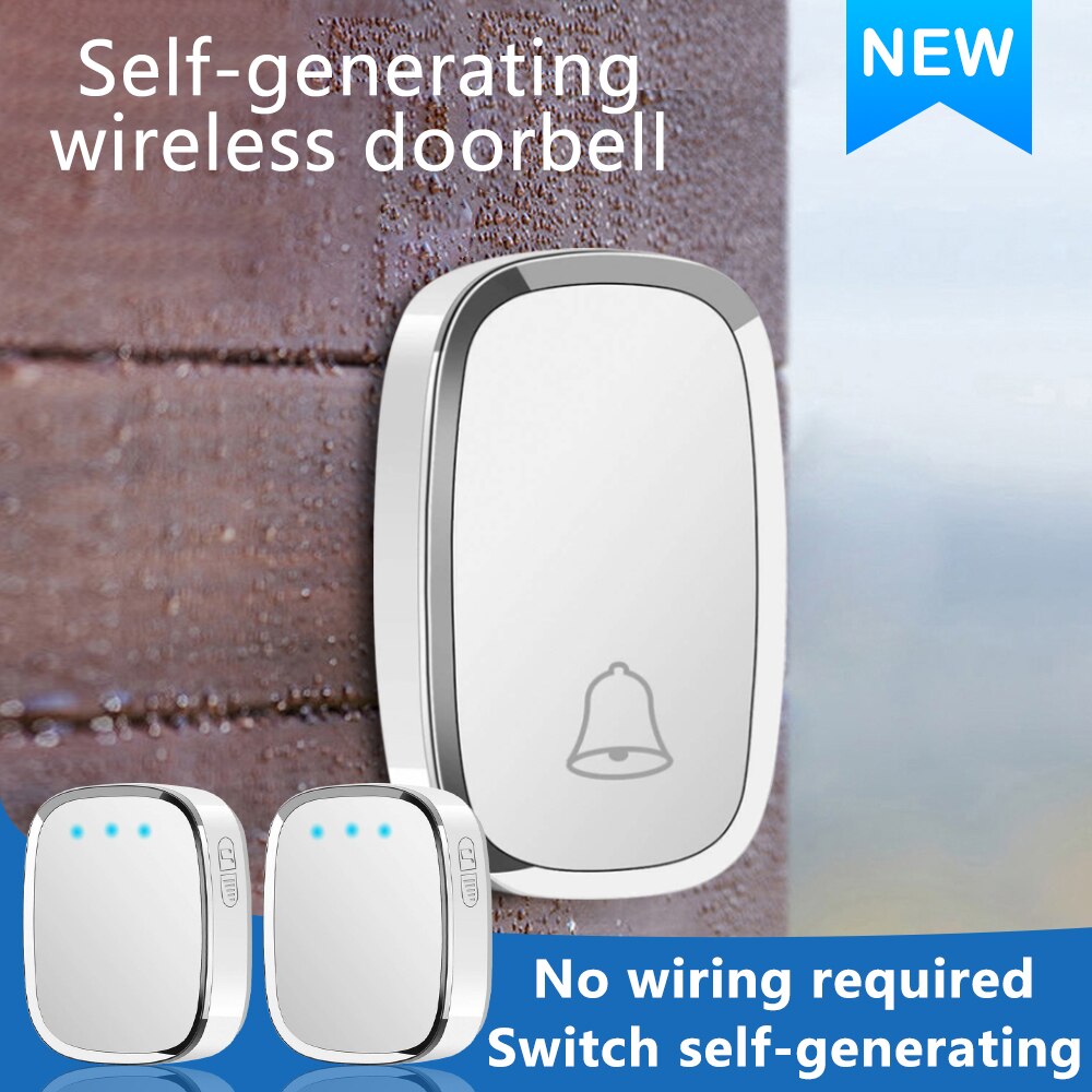 Wireless Waterproof Doorbell Home Security Welcome Door Bell EU UK Plug Home Intelligent Calling Bell Chime1/2Button 1/2Receiver