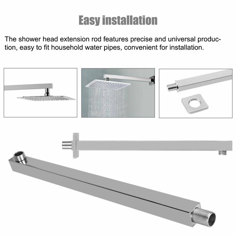 Brazo de extensión de cabezal de ducha montado en la pared, accesorio ajustable para baño, regadera de lluvia, adaptador de barras de repuesto, herramienta de baño