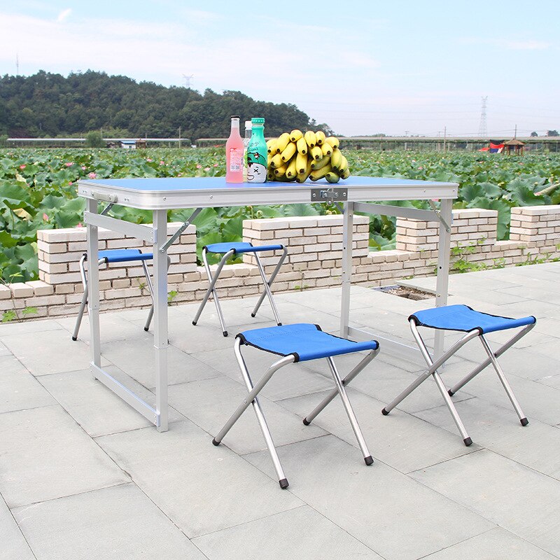 Square Foot Wide Side Outdoor Folding Table Chair Camping Picnic Table Waterproof Carrying Sturdy Folding Table