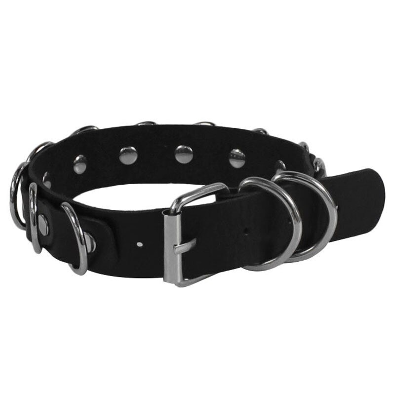 Collar de Metal multicapa con remache de punta redonda para mujer, Gargantilla gótica, joyería