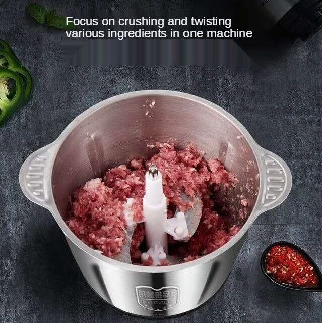 Stainless Steel Electric Chopper Meat Grinder Mincer Food Processor Slicer Egg Beater Vegetable Meat Grinder Cutter