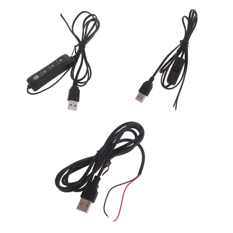 Mannelijke 2 Pin USB DIY Solderen Netsnoer Verlengkabel voor 5V USB Fan, LED Strips Bureaulamp, Rijden Recorder LED Strip P9JD