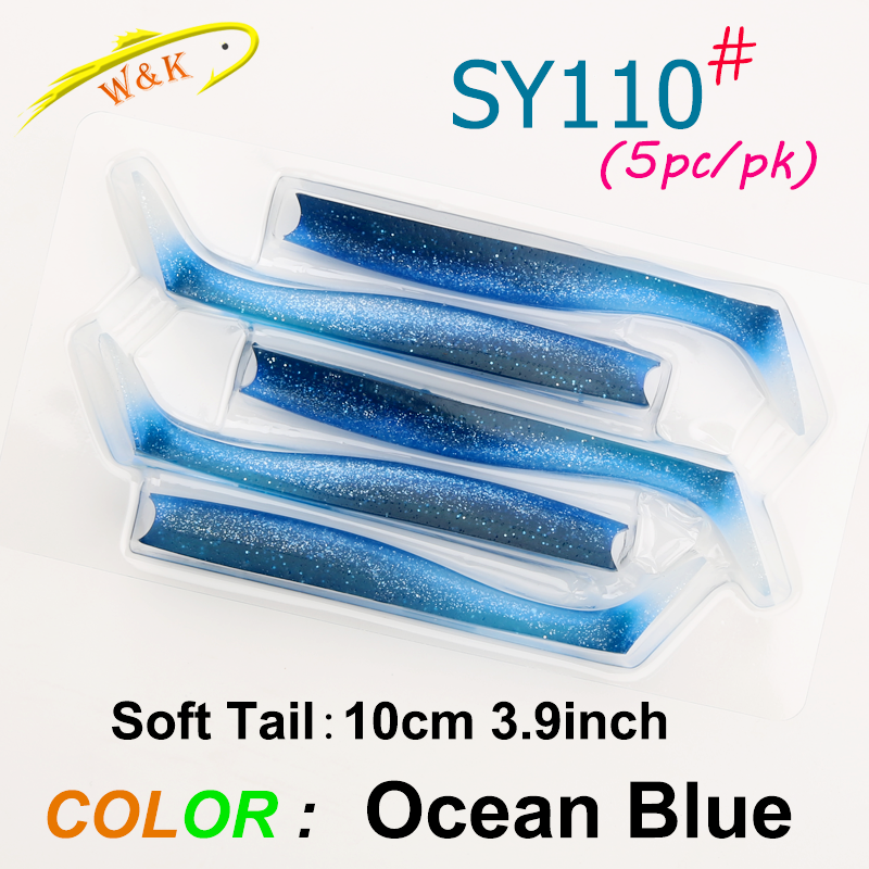 Cebo blando de 5 piezas y 10cm para pesca de agua dulce, señuelo de cola de paleta grande para Lucio, Zander, Anguila, Swimbait, señuelo suave colorido: Azul