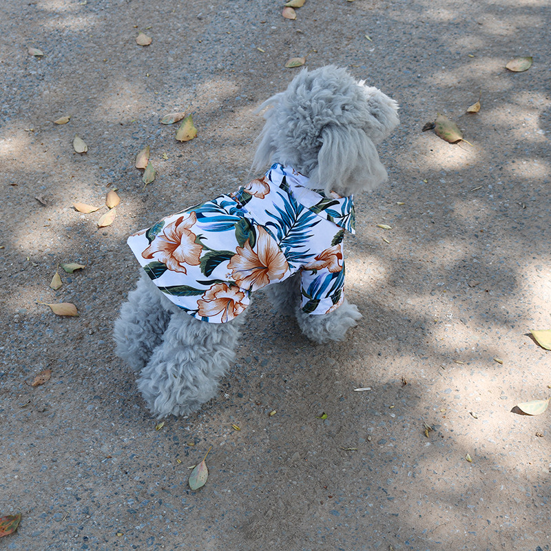 Ropa para perros, camisa hawaiana con estampado para perros pequeños y medianos, con estilo, S-XXL sencilla: Blanco / L