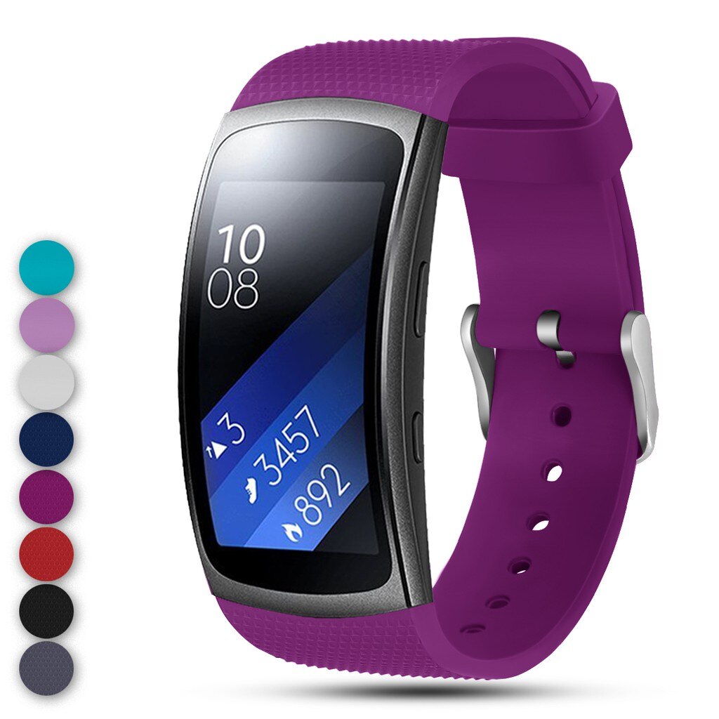 Eieuuk Zachte Siliconen Polsband Bandjes Sport Band Armband Voor Samsung Gear Fit 2 Pro En Fit 2 SM-R360 Smartwatch: Paars
