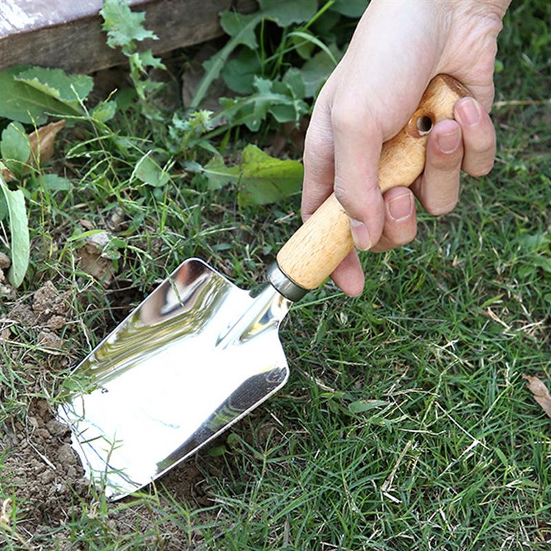 Sale1PC/Set Mini Garden Hand Tool Kit Plant Gardening Shovel Spade Rake With Wood Handle Metal Head For Gardener