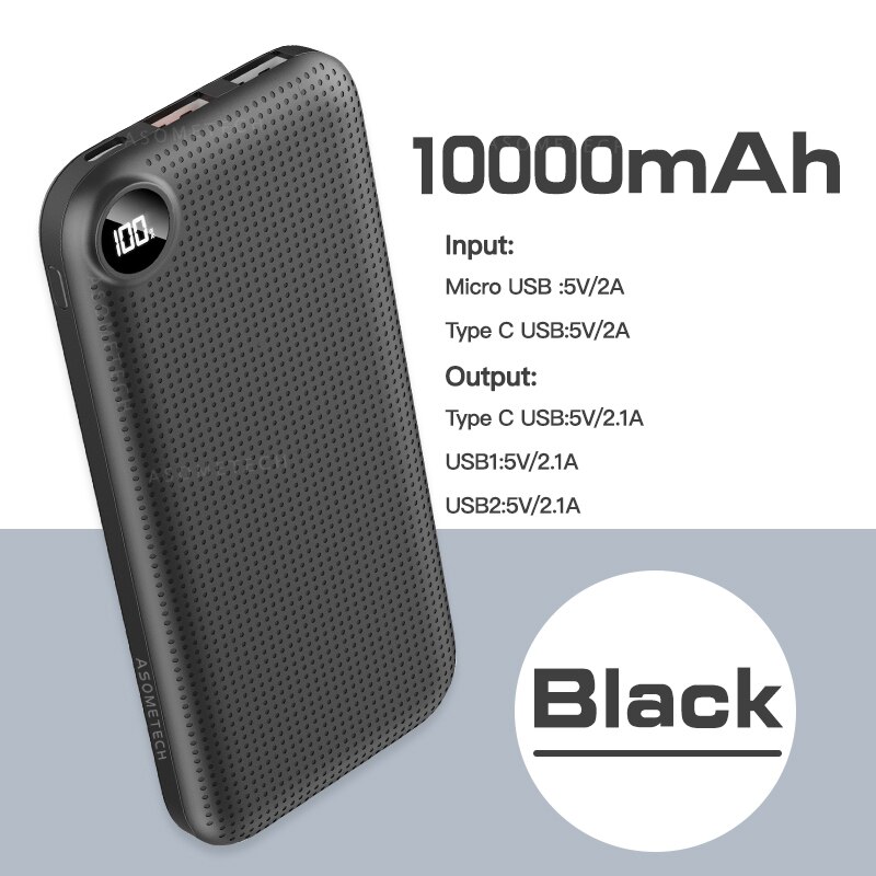 Power Bank 10000Mah Pd 18W Fast Charger QC3.0 Usb C Reizen Draagbare Oplader Externe Batterij Voor Xiaomi iphone 11 12 Pro