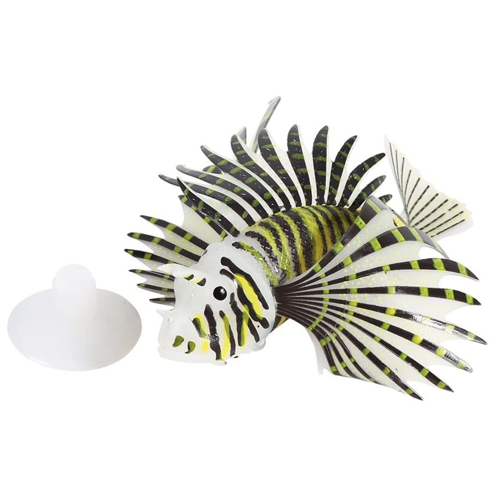 Aquarium Artificial Luminous Lionfish Fish Tank Aquatic Landscape Silicone Jellyfish Fish Glow In Dark Underwater Ornament: Black 