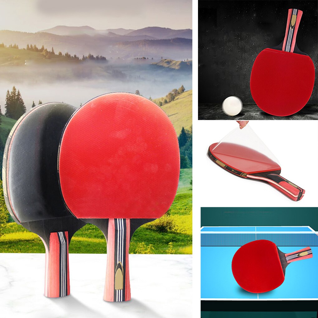 Table Tennis Bat Racket Double Face Pimple Handle Ping Pong Paddle Racket Short Handle Heavy Tip Light Handle