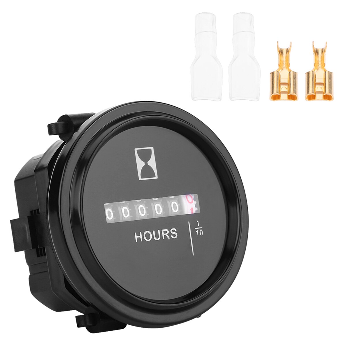 DC 6-80V Low power Round Mechanical Hour Meter Gauge Timer Hourmeter for Car Boat Engine gasoline engines electronic motors