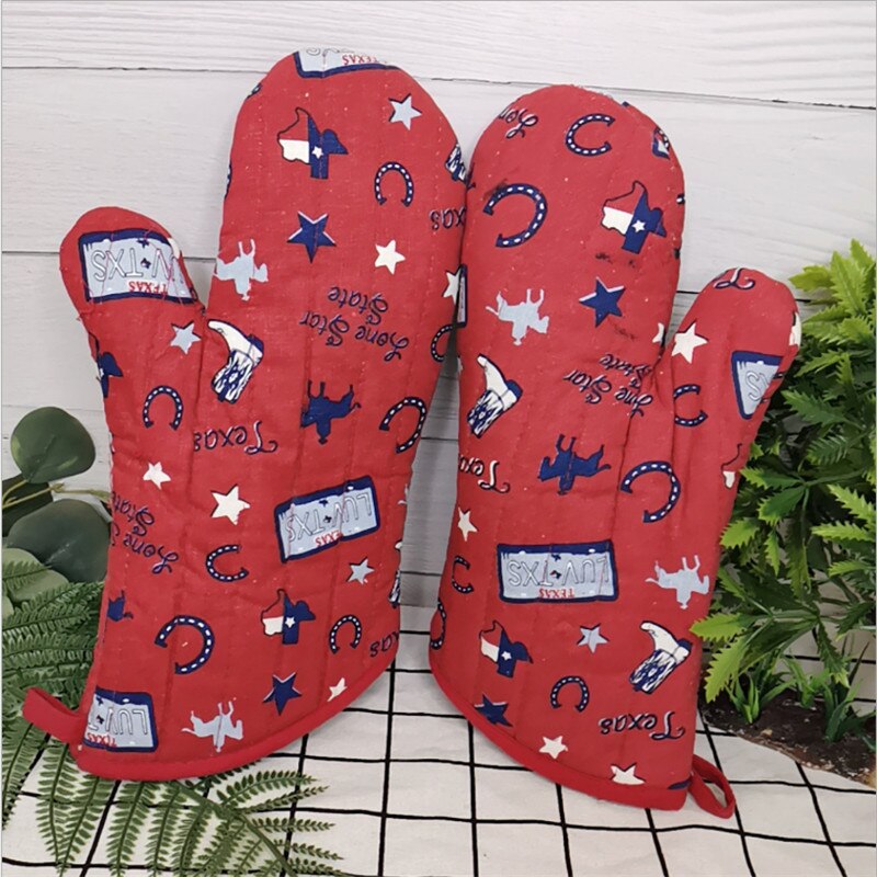 1Pc 18x33cm Baumwolle Bunte Gedruckt Backofen Handschuhe Backen Anti-Heißen Handschuh Pad Mikrowelle Isolierung Küche werkzeug: Stil 10