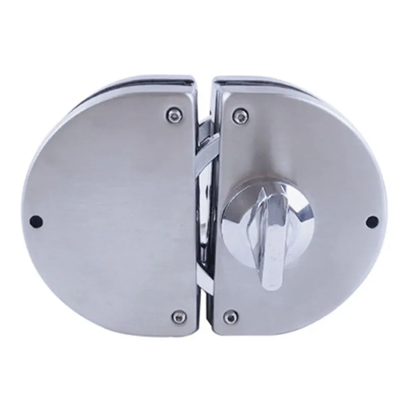 10-12mm Glass Swing Push Sliding Door Lock With 3 Keys Toughened Glass Door Lock Double Door Semicircle Hook Lock