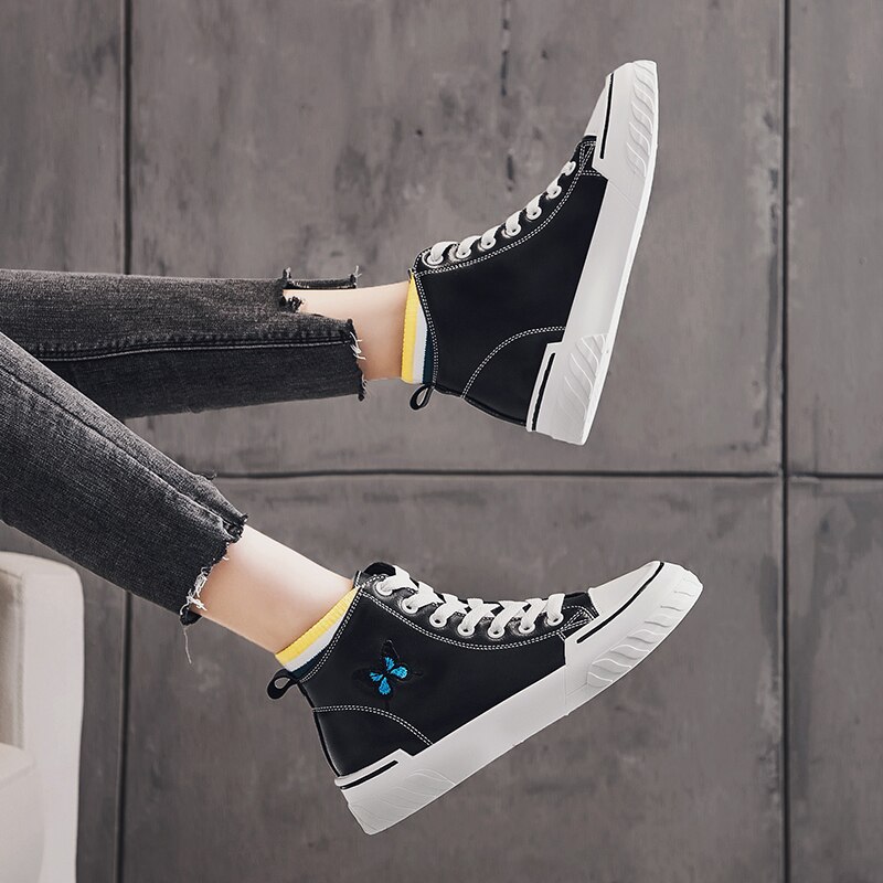 Autumn and Winter High-top All-match Board Shoes White Shoes Simple and Fashionable Trendy Shoes for Women Sneakers