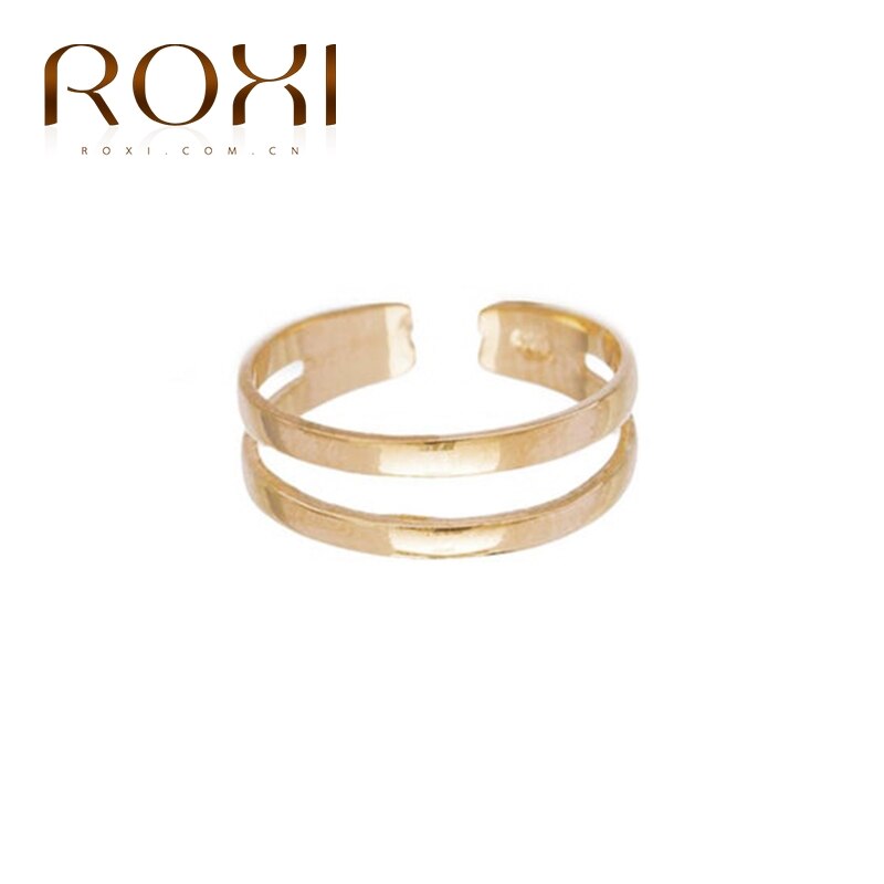 ROXI Simple Double anneau pour femmes Bague INS brillant Hipster 925 en argent Sterling anneau ouvert fête Bijoux Femme