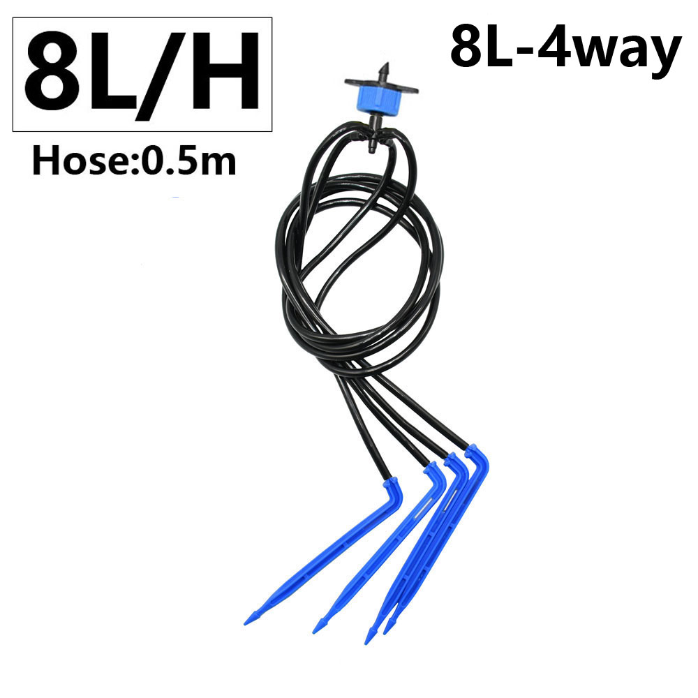 impostato di irrigazione a goccia con freccia curva in vaso per serra dispositivo di gocciolatore di compensazione della pressione muslimata 3/5mm connettore per tubo flessibile a 1/2/4 gareggiare: marina militare Blu