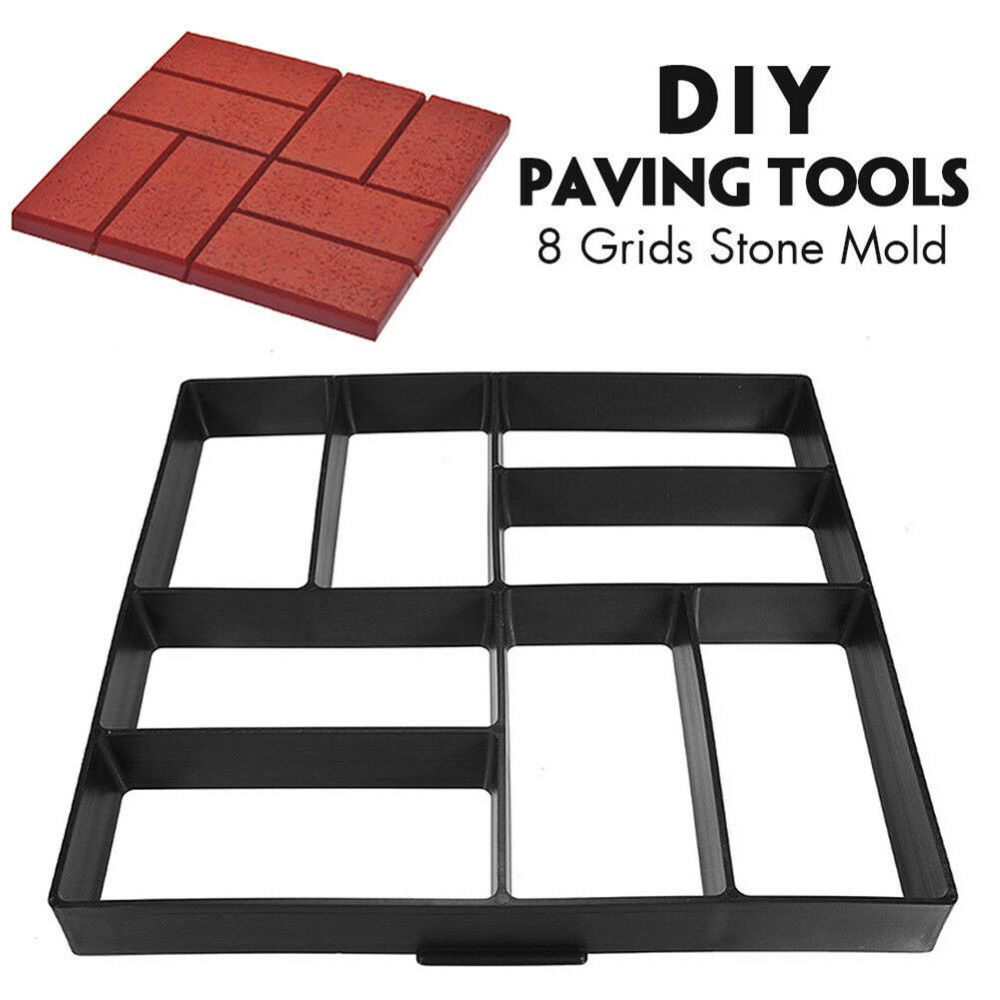 Pavimentación manual de ladrillos de cemento, moldes de hormigón DIY, molde de plástico para camino de piedra de jardín, decoración de jardín