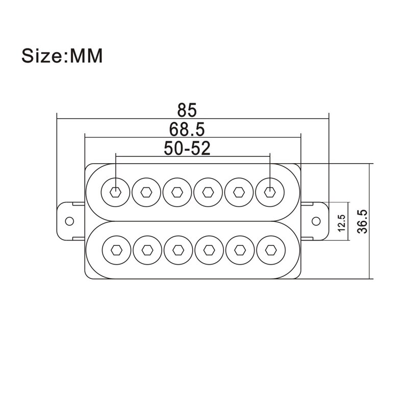 Einstellbare Metall Doppel Spule Elektrische Gitarre Pickups Humbucker Punk Schwarz