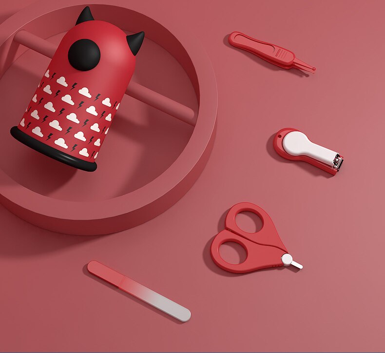 Baby Nagelknipper 4 Delige Set Leuke Cartoon Dier Baby Nagelknipper Kind Veiligheid Nagelknipper Babyverzorging SetLB416: color2