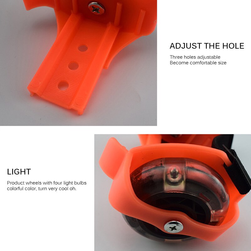 Ruedas de tacón de dos ruedas, patines ajustables, zapatos de ruedas luminosos Tricolor de PVC para niños