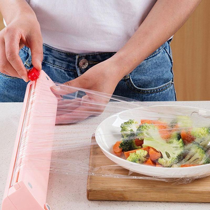 Cling Film Cutter Kitchen Magnetic Wall-mounted Cling Cutter Film Color And Cutting Box 3 1pc Cling Film Storage H9G1