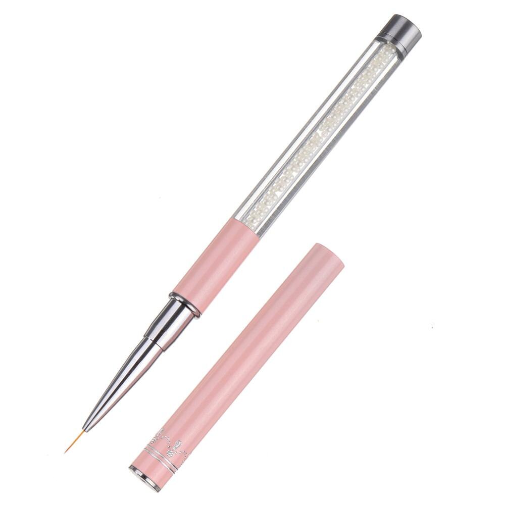 Noq manikyr dragpenna nail art verktyg pärlstav prickiga borstar verktyg för gellack ritning nagelprylar penna: Ljusgul